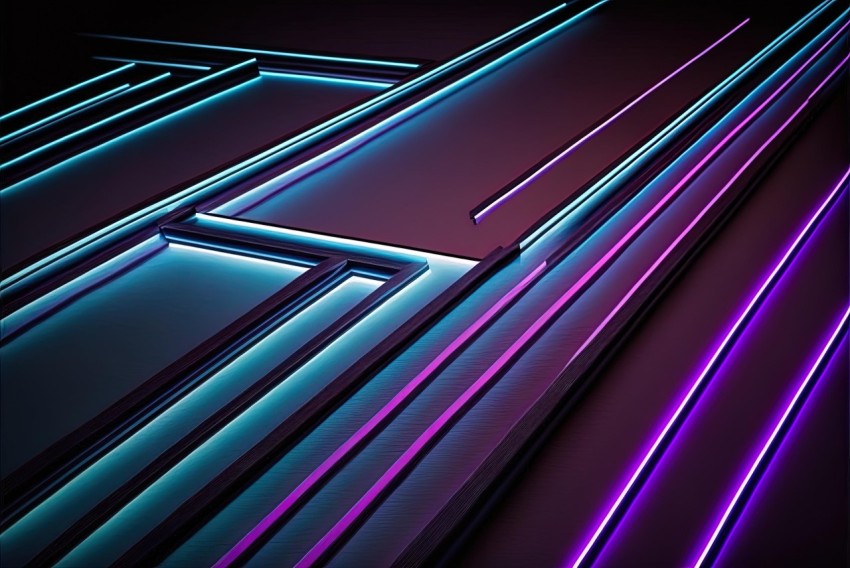 Intricate Neon Light Lines: Stunning Background Design