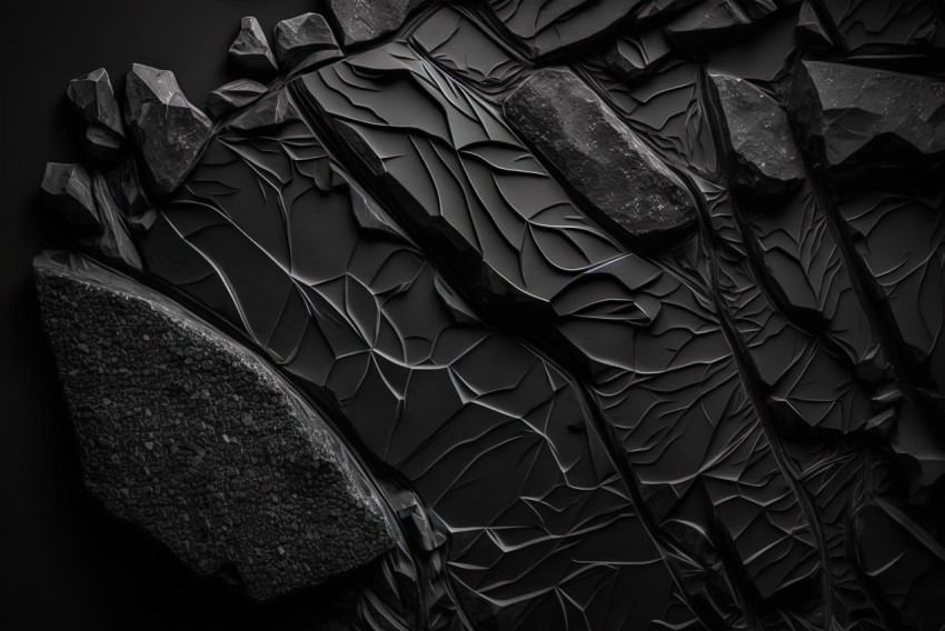 Abstract Art of Rocks on Black Background | Vray Tracing
