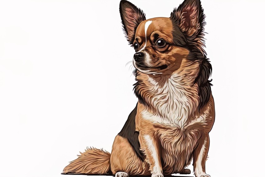 Chihuahua Dog Vector Illustration - Detailed Painting Style