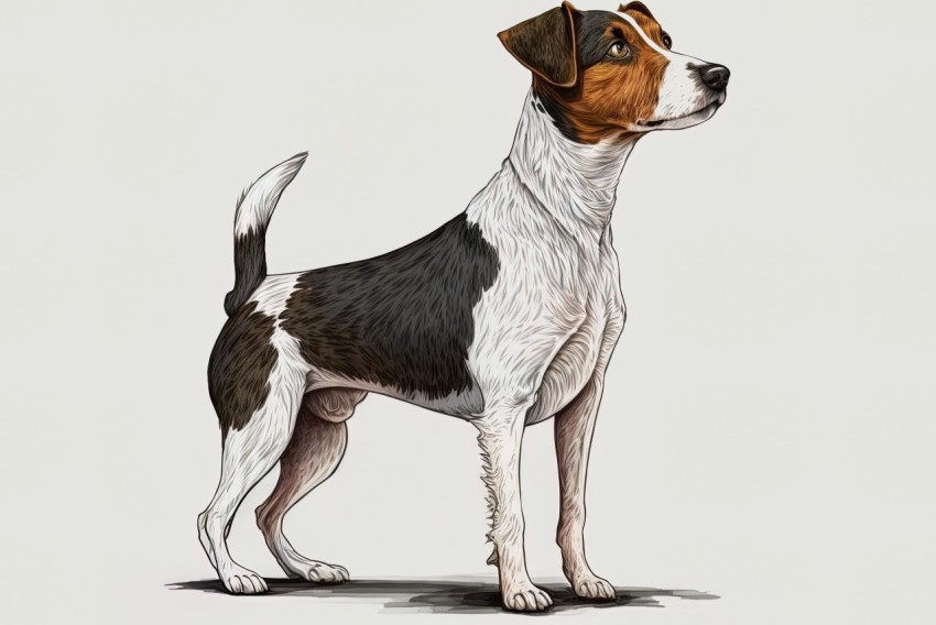 Realistic Jack Russell Terrier Breed Illustration | Detailed Rendering