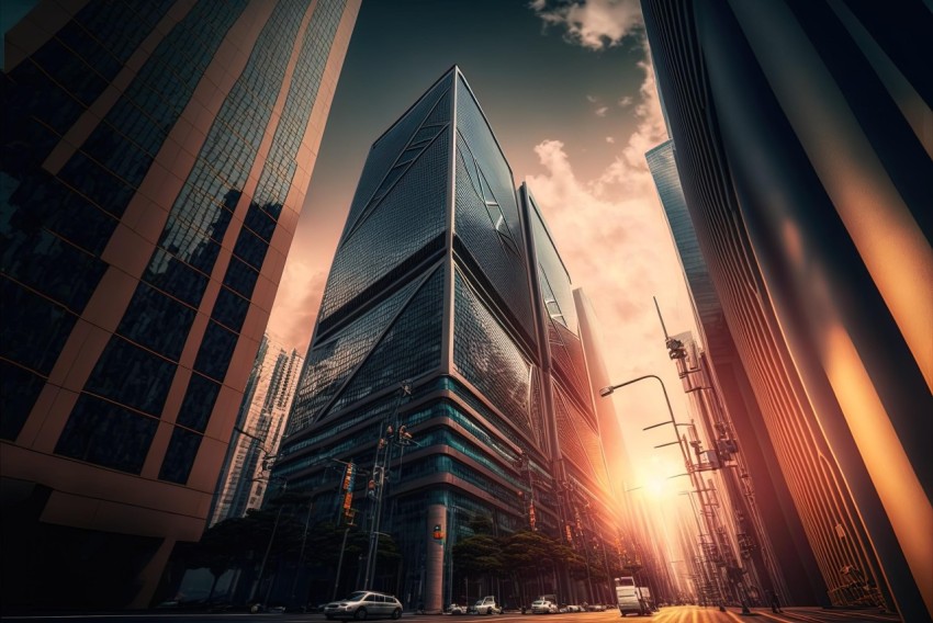 Stunning Modern City Buildings in Dramatic Perspective