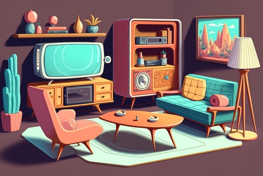Retro Home Design: Bold and Playful Cartoonish Interior