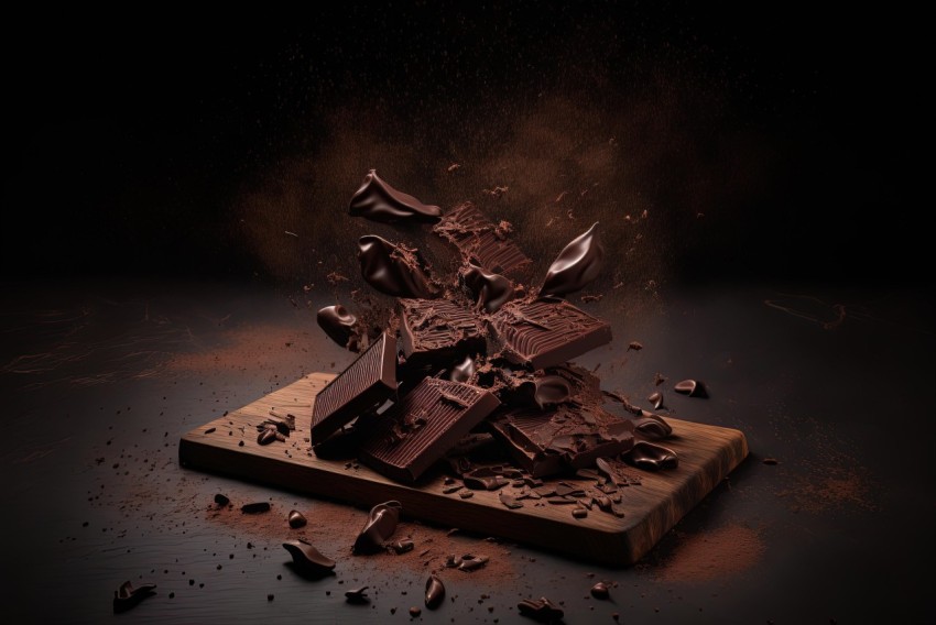 Chocolate Bar Explosion - Rustic Still Life Photography