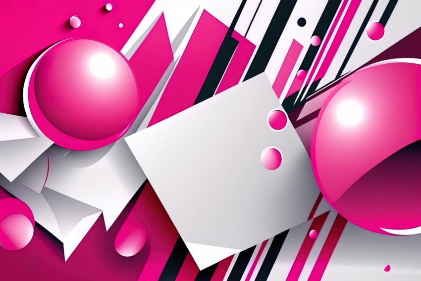 Pink and White Abstract Background with Cubist Elements