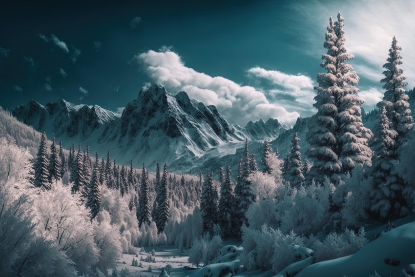 Infrared Forest Wallpaper: Epic Fantasy Scenes with Realistic Rendering