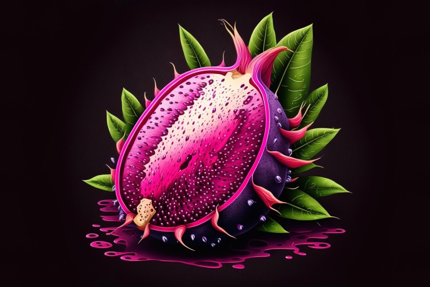 Dragon Fruit Digital Art Vector Graphic Image