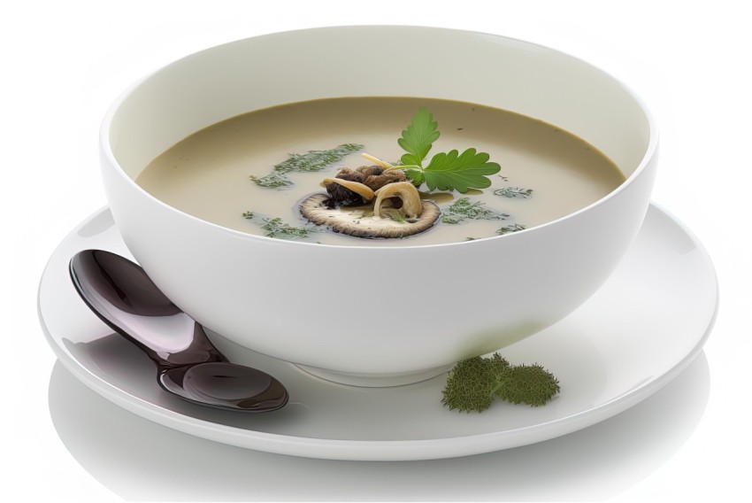 Delicious Mushroom and Herb Soup | Photorealistic Rendering