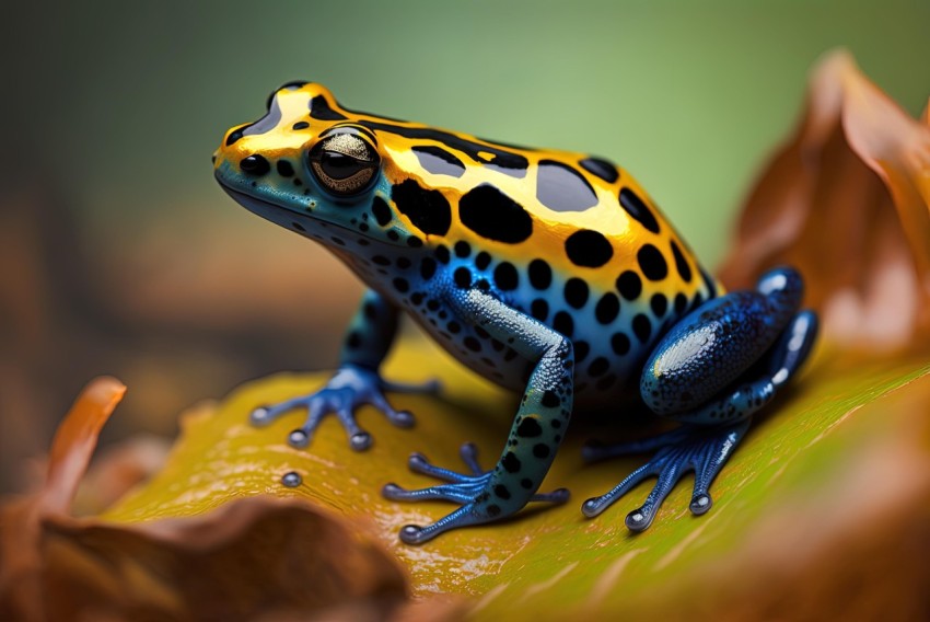 Colorful Frog with Black and Blue Spots | Exotic Nature-based Patterns