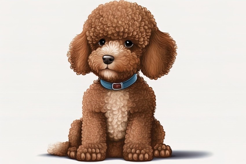 Realistic Poodle Illustration - Hyper-Detailed 2D Game Art