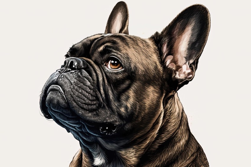 Realistic French Bulldog Pet Portraits Illustration