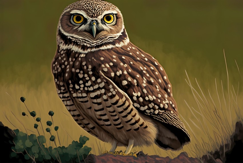 Stunning Owl Painting with High-Contrast Shading | Delicate Markings
