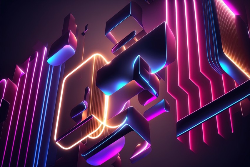 Neon Geometric Lines: Realistic and Hyper-Detailed Renderings