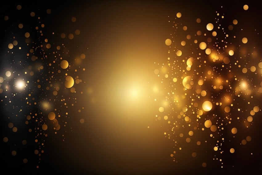 Golden and Black Background with Lights | Dark Gold and Light Amber