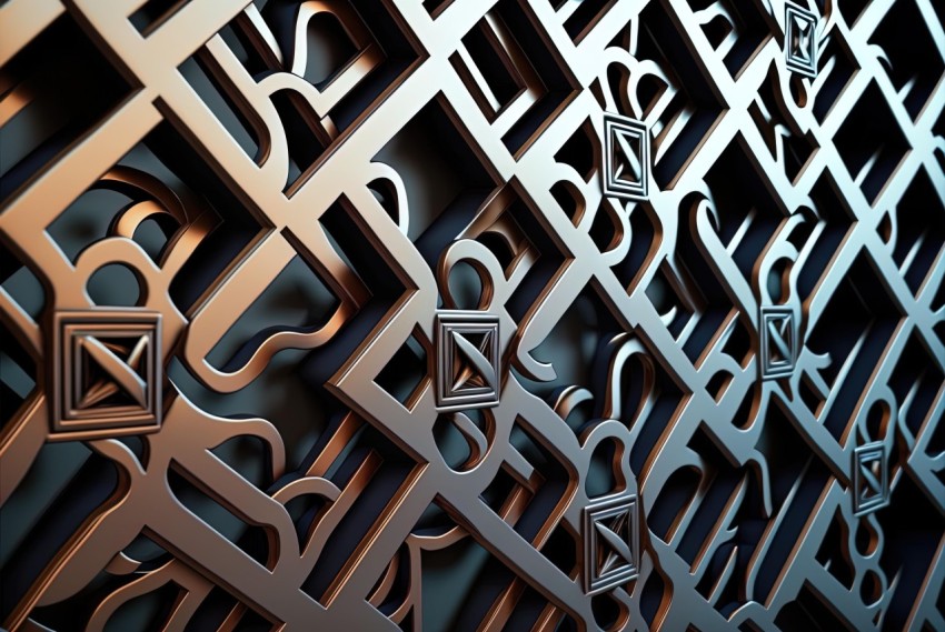 Metal Panel Design - Interlocking Symbols and Bold Patterns