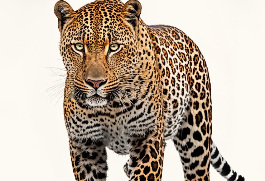 Leopard Walking - Photo-Realistic Techniques and Bold Colors