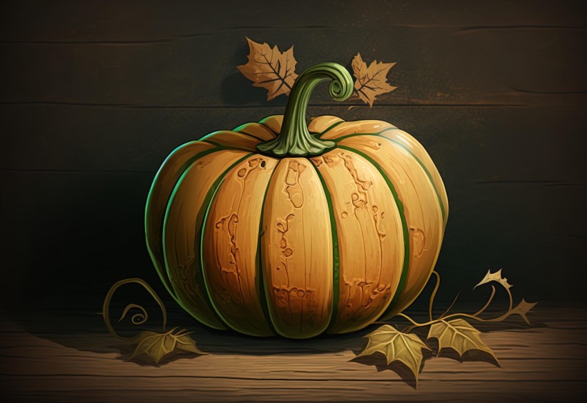 Realistic Pumpkin Painting with Detailed Background | 2D Game Art